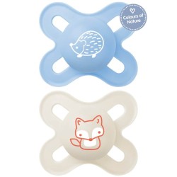 MAM Start Silicone Pacifier 0-2 Months Forest Collection Blue/Beige 2 Pieces 125SB 9001616832062