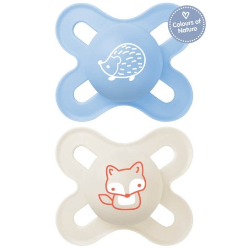 MAM Start Silicone Pacifier 0-2 Months Forest Collection Blue/Beige 2 Pieces 125SB 9001616832062