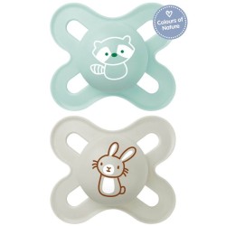 MAM Start Silicone Pacifier 0-2 Months Forest Collection Veraman/Grey 2 Pieces 125SU 9001616832086