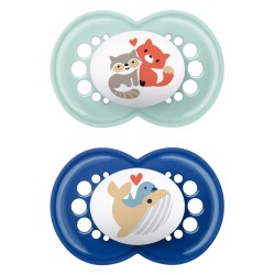 MAM Original Silicone Pacifier 6-16 Months Better Together Collection Ciel/Blue 2 Pieces 150SB 9001616832284
