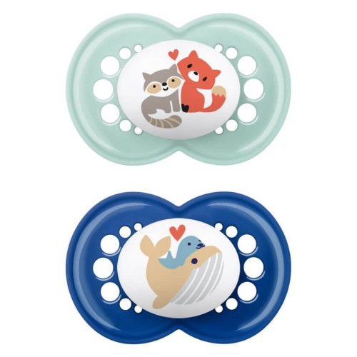 MAM Original Silicone Pacifier 6-16 Months Better Together Collection Ciel/Blue 2 Pieces 150SB 9001616832284