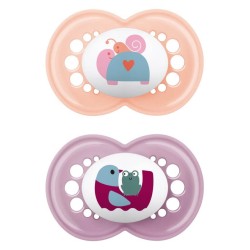 MAM Original Silicone Pacifier 6-16 Months Better Together Collection Orange/Purple 2 Pieces 150SG 9001616832291