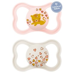 MAM Air Silicone Pacifier 6-16 Months Pink/Beige 2 Pieces 215SG 9001616832543