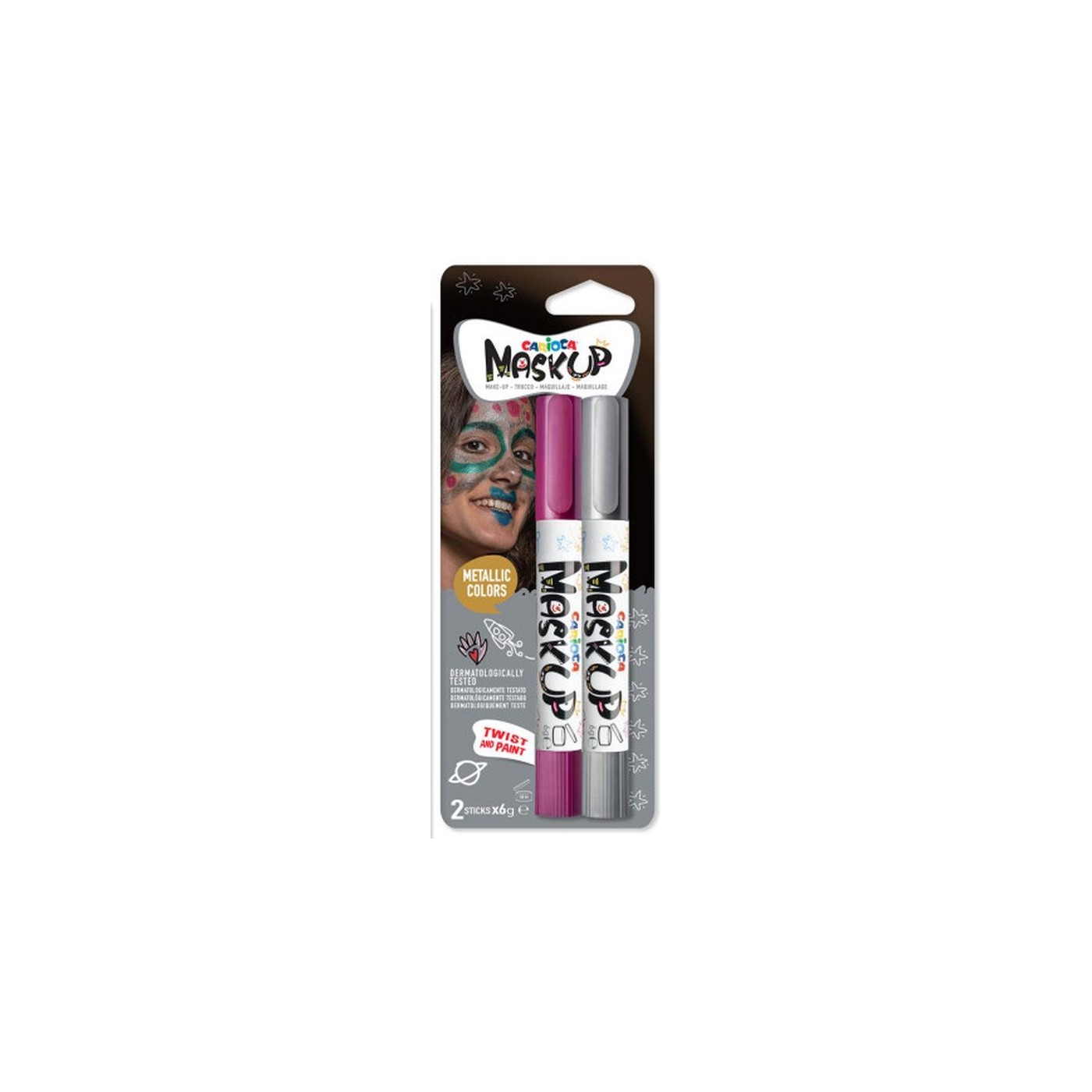 Carioca Μεταλλικοί, Silver - Purple (Blister