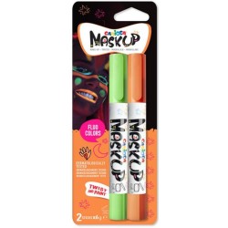 CARIOCA Face Markers - Neon, Green - Orange (Blister 2Pcs) 52014 / 43159 8003511431594