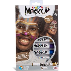 CARIOCA Mask Up Metallic Set, Face Makeup Kit, Makeup Set For Girls And Boys, Water-Based Skin Makeup Stick 43155 8003511431556
