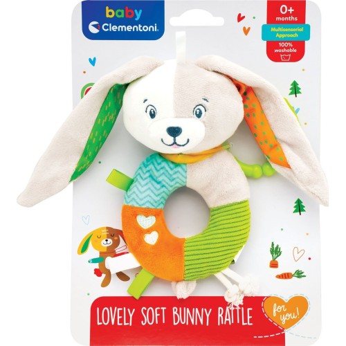 Clementoni Baby For You Baby Rattle Soft Bunny For 0+ Months 1000-17787 8005125177875