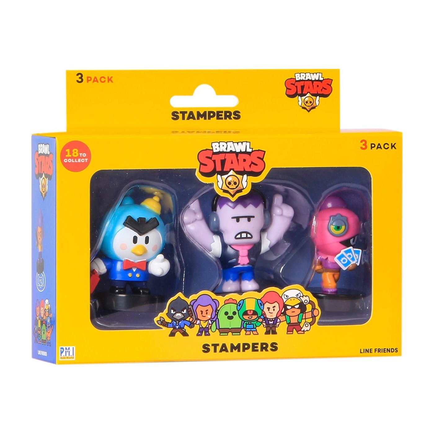 Brawl Stars PMI Stampers – Set Van 3 (S1) – Willekeurige Karakters – Verzamelobject Voor Fans, Niet Geschikt Onder 3 Jaar