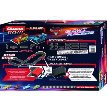 CARRERA Go!!! Set: Disney Cars - Glow Racers Lightning Mcqueen Vs Jackson Storm - Battery Operated 1:43 20063521 091035 40074866
