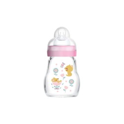 MAM Μπιμπερό Γυάλινο Feel Good 170Ml Ροζ 370SG 9001616833441