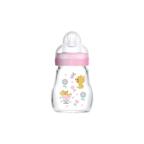 MAM Μπιμπερό Γυάλινο Feel Good 170Ml Ροζ 370SG 9001616833441