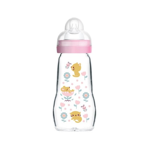 MAM Μπιμπερό Γυάλινο Feel Good 260Ml Ροζ 375SG 9001616833502