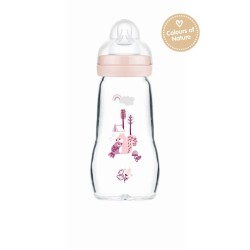 MAM Μπιμπερό Γυάλινο Feel Good 260Ml Συλλογή Forest Σομόν 377SG 9001616833533