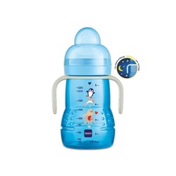 MAM Μπιμπερό Μετάβασης Trainer  Night 220Ml Μπλε 451B 9001616833588
