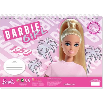 Diakakis imports Μπλοκ Ζωγραφικής Barbie 23X33 Εκ., 40 Φύλλα, Aυτοκόλλητα-Στενσιλ-2 Σελίδες Χρωματισμού 000570344 5205698595318