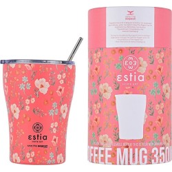 Estia Thermos Coffee Mug Save The Aegean 350Ml Bouquet Coral 01-16906 5207158016906