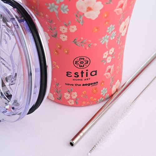 Estia Thermos Coffee Mug Save The Aegean 350Ml Bouquet Coral 01-16906 5207158016906