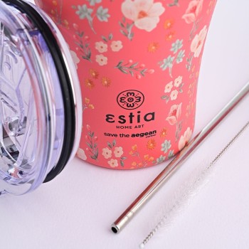 Estia Thermos Coffee Mug Save The Aegean 350Ml Bouquet Coral 01-16906 5207158016906