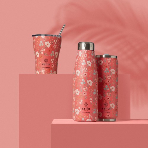 Estia Thermos Travel CUP Save THE Aegean 500Ml Bouquet Coral 01-16821 5207158016821