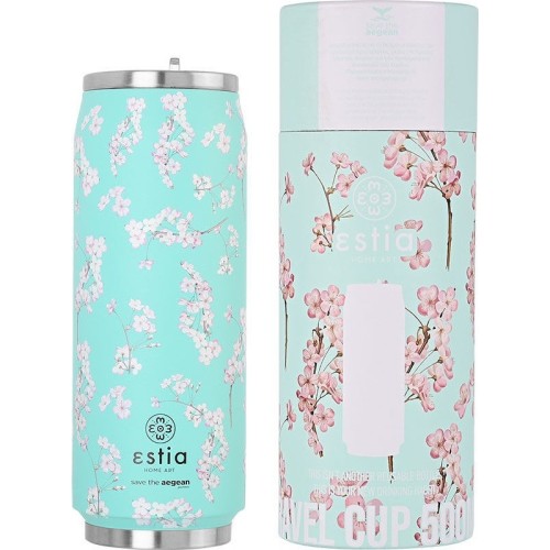 Estia Θερμος Travel Cup Save The Aegean 500Ml Blossom Green 01-16814 5207158016814