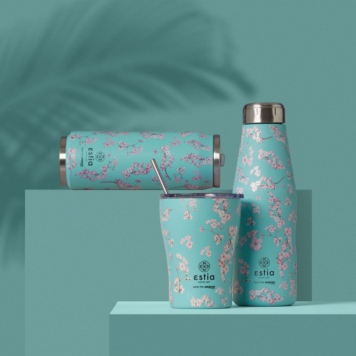 Estia Θερμος Travel Cup Save The Aegean 500Ml Blossom Green 01-16814 5207158016814