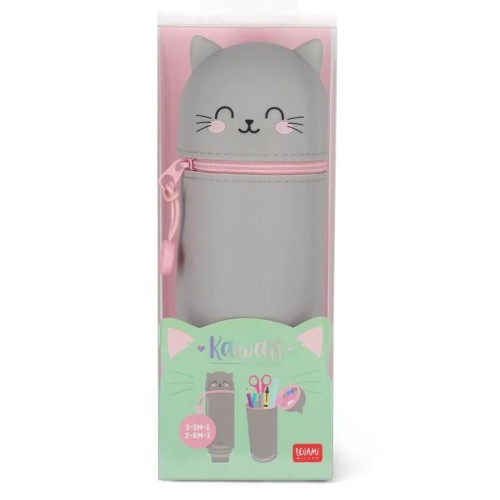Legami Kawaii 2-In-1 Soft Κασετίνα Σιλικόνης Kitty Με Φερμουάρ, 6,3 Cm Γατούλα KA0009 8052694002169