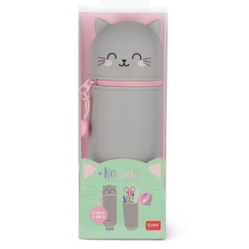 Legami Kawaii 2-In-1 Soft Κασετίνα Σιλικόνης Kitty Με Φερμουάρ, 6,3 Cm Γατούλα KA0009 8052694002169