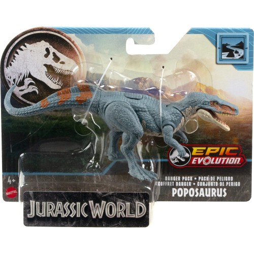 Mattel Βασικές Φιγούρες Δεινοσαύρων Jurassic World Danger Pack Poposaurus HLN49 / HTK49 194735192380