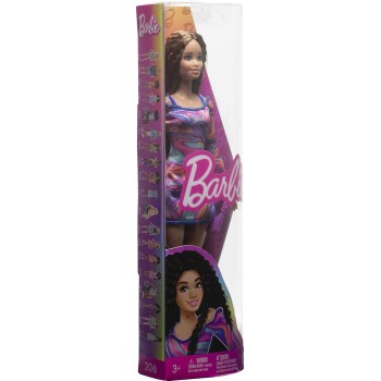 Mattel Barbie Fashionistas Doll 206 With Crimped Hair And Freckles Fashionista - Rainbow Marble Swirl FBR37 / HJT03 194735094394