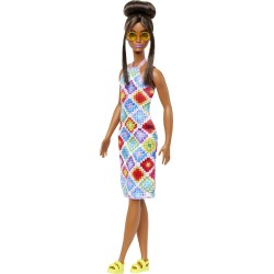 Mattel Barbie Fashionistas Doll 210 Brown Hair In Bun Fashionista - Diamond Crochet FBR37 / HJT07 194735094035