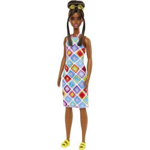 Mattel Barbie Fashionistas Doll 210 Brown Hair In Bun Fashionista - Diamond Crochet FBR37 / HJT07 194735094035