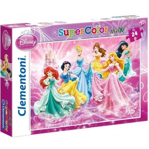 Clementoni Παζλ 24Τεμ Maxi Super Color Disney Princess 1200-24466 ...