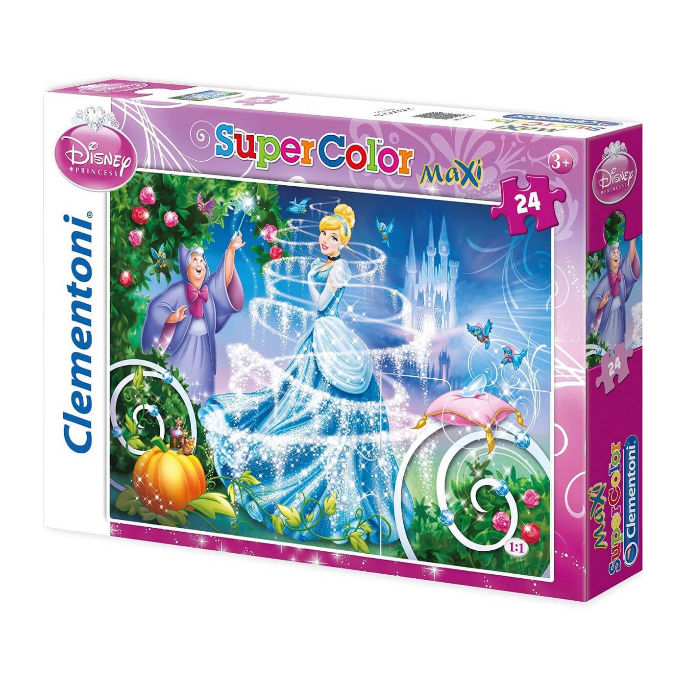 Clementoni Παζλ 24Τεμ Maxi Super Color Disney Princess Σταχτοπούτα 1200 ...