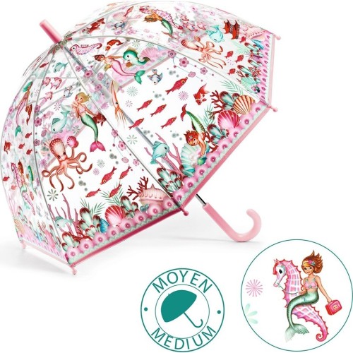 Djeco Childrens Umbrella With Metallic Details Mermaid 70cm. 04717 3070900047174