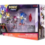 JAKKS PACIFIC Sonic The Hedgehog Prime Σετ 3 Φιγούρες Δράσης 6,5Εκ. New Yoke City Με Sonic, Tails Nine And The Prism Shard JPA41