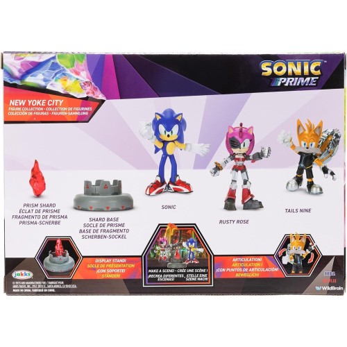 JAKKS PACIFIC Sonic Prime 2.5 Figure Multipack With Sonic, Tails Nine And The Prism Shard With Display Base! JPA41910 1929954191