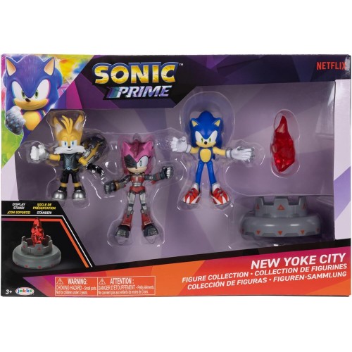 JAKKS PACIFIC Sonic The Hedgehog Prime Σετ 3 Φιγούρες Δράσης 6,5Εκ. New Yoke City Με Sonic, Tails Nine And The Prism Shard JPA41