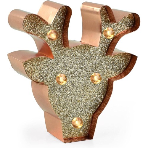 Legami Mini Decorative Light, 11X12 Cm, Reindeer Theme, Rear Hook For Hanging, On/Off Button, 3 Lr44 Batteries Included, For I L