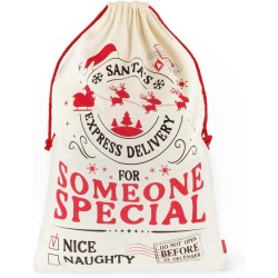 Legami Santa Gift Sack Size 50 X 70Cm Drawstring Durable Reusable Large Christmas Gift Bag SAK0001 8052694002527