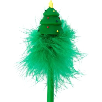 Legami Ballpoint Pen With Luminous Christmas Tree, Blue Ink, 0.7 Mm Tip, 3.5X20 Cm, For Children And Adults, Xmas Tree Theme TPE
