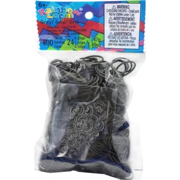 Rainbow Loom Grey 600 Latex-Free 24 C-Clips C02G0190159 851566005134