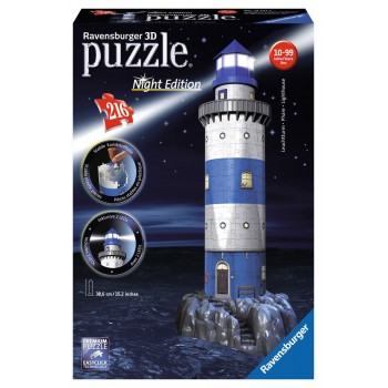 Ravensburger Παζλ 3D 216Τμχ Φάρος Νυχτερινή Έκδοση 12577 4005556125777