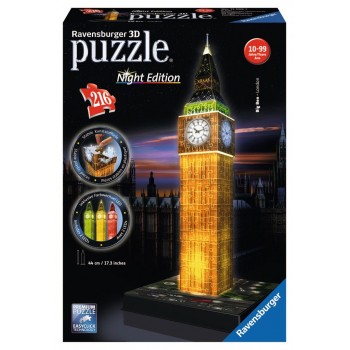 Ravensburger Παζλ 3D 216Τμχ Big Ben Νυχτερινή Έκδοση 12588 4005556125883