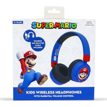 otl technologies Cuffie Kids Super Mario Ενσύρματα On Ear Παιδικά Ακουστικά Red/Blue - Μπλε  5055371625753