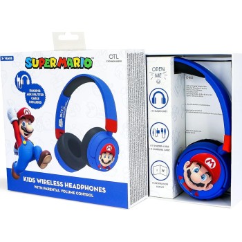 otl technologies Cuffie Kids Super Mario Ενσύρματα On Ear Παιδικά Ακουστικά Red/Blue - Μπλε  5055371625753