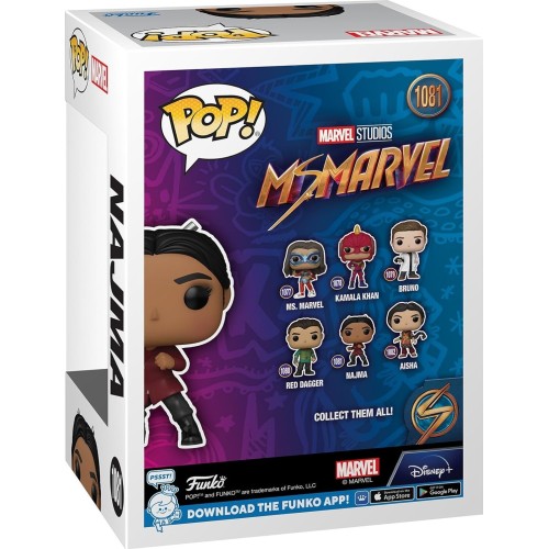 Funko pop marvel: ms. marvel - najma 1081 bobble-head φιγούρα βινυλίου 59499 889698594998