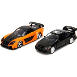 Jada Toys Fast & Furious Twin Pack 1:32 Wave 1/1 Han S Mazda RX-7 & Honda Civic EJ1 Heist 253202011 4006333084218