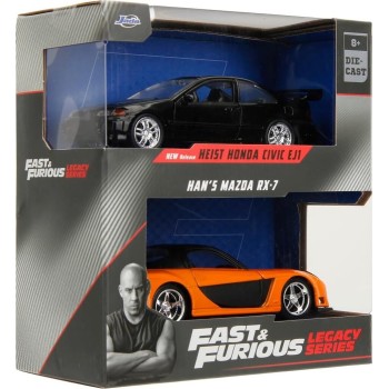 Jada Toys Fast & Furious Twin Pack 1:32 Wave 1/1 Han S Mazda RX-7 & Honda Civic EJ1 Heist 253202011 4006333084218