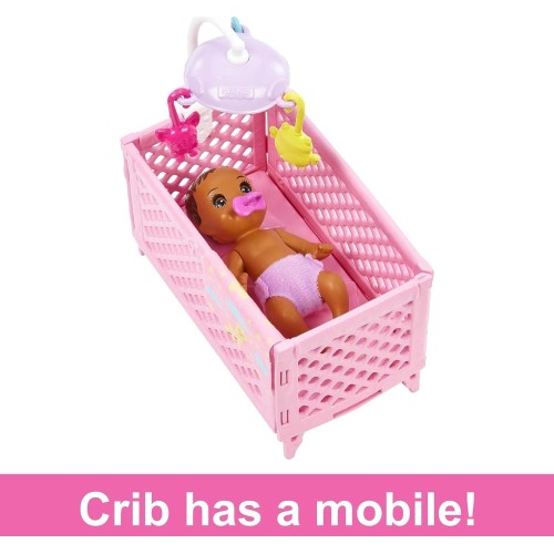 Mattel Barbie Doll and Accessories, Crib Playset With Skipper Friend Doll, Baby Do FHY97 / HJY34 194735098309
