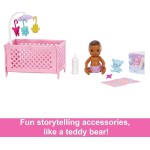 Mattel Barbie Doll and Accessories, Crib Playset With Skipper Friend Doll, Baby Do FHY97 / HJY34 194735098309
